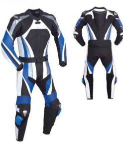 MEN’S  BLUE MOTORCYCLE LEATHER RACING SUIT