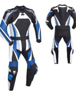 MEN’S  BLUE MOTORCYCLE LEATHER RACING SUIT