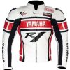 R1 RED AND WHITE MOTORCYCLE LEATHER RACING JACKET