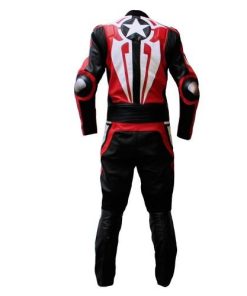 MOTORCYCLE CAPTAIN AMERICA LEATHER RACING SUIT