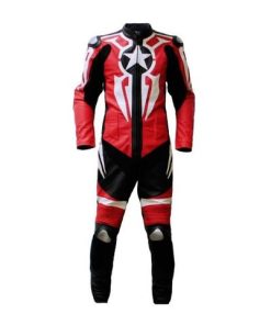 MOTORCYCLE CAPTAIN AMERICA LEATHER RACING SUIT