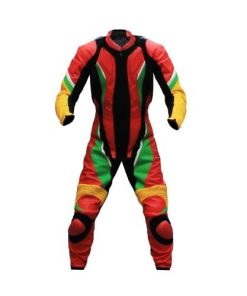 MOTORCYCLE MULTICOLORS LEATHER ONE PIECE RACING SUIT