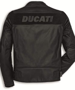 DUCATI BLACK MOTORCYCLE LEATHER RACING JACKET