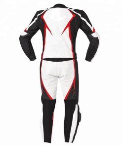 MEN’S MOTORCYCLE LEATHER RACING WHITE/RED SUIT