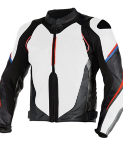 MEN’S MOTORCYCLE ARMORED LEATHER RACING JACKET