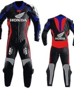 HONDA MOTORCYCLE RED LEATHER RACING SUIT
