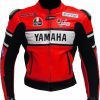 RED MOTORCYCLE LEATHER RACING JACKET