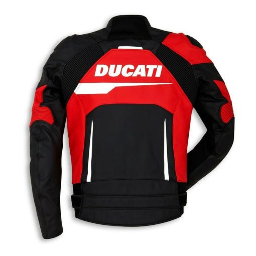 DUCATI RED AND BLACK MOTORCYCLE LEATHER RACING JACKETS