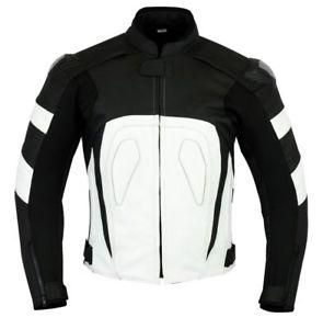 MOTORCYCLE LEATHER RACING WHITE JACKETS