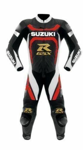 SUZUKI RED/BLACK GSXR MOTORCYCLE LEATHER RACING SUIT