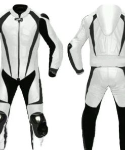 PRO WHITE MEN’S MOTORCYCLE LEATHER RACING SUIT