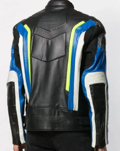 MEN'S PANELED COLOR MOTORCYCLE LEATHER RACING JACKETS