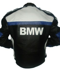 BMW Black White Motorcycle Leather Biker Racing Jacket