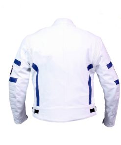 BMW White Motorcycle Leather Biker Racing Jacket