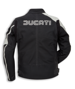 Black Ducati Sport Motorcycle Leather Racing Jacket