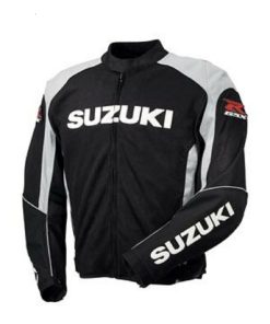 Suzuki GSXR Motorcycle Leather Biker Racing Jacket