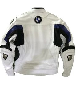 BMW Motorcycle White Leather Biker Racing Jacket