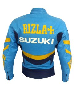 Suzuki Rizla Motorcycle Leather Biker Racing Jacket
