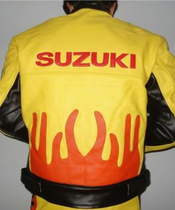 Suzuki Repsol Motorcycle Leather Biker Racing Jacket