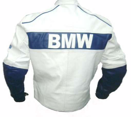 BMW Compaq Motorcycle White Leather Racing Jackets