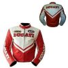 Red Ducati Sport Motorcycle Leather Racing Jacket