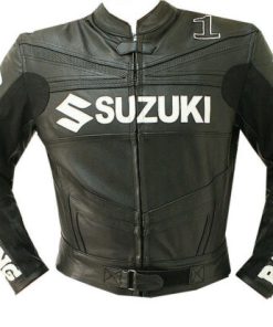 Suzuki GSX Sport Motorcycle Leather Racing Jacket