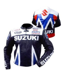 Men’s Suzuki Motorcycle Leather Biker Racing Jacket