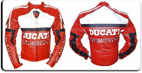 Ducati Motorcycle Leather Biker Racing Jacket