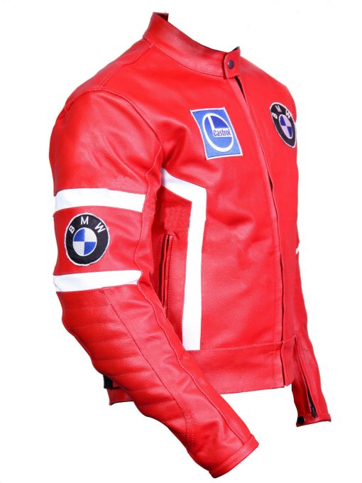Red BMW Racing sports Motorcycle Leather Biker Jackets