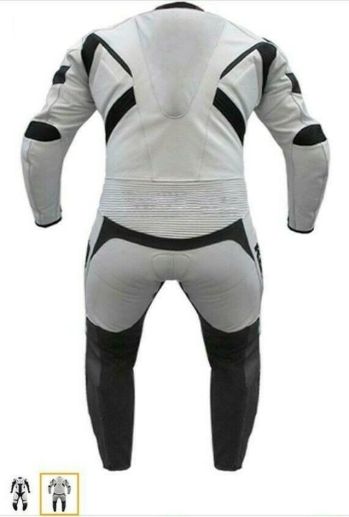 CLASSIC MOTORCYCLE LEATHER RACING BIKER SUIT bACK