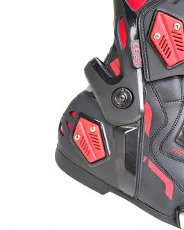 Men’s Black Red Stylish Motorcycle Racing Biker Boots