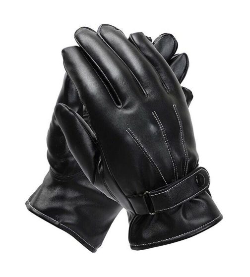 New Real Leather Biker Gloves Motorbike Racing Black Gloves
