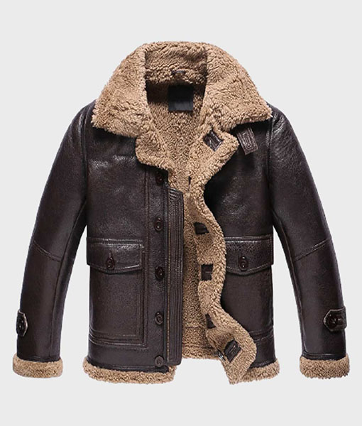Mens and Womens Handmade Leather Bomber Sherling Fur Winter Jacket 001